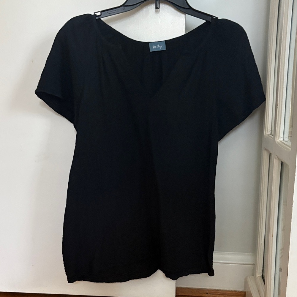Neely Black Women's Blouse Top Gauze Small